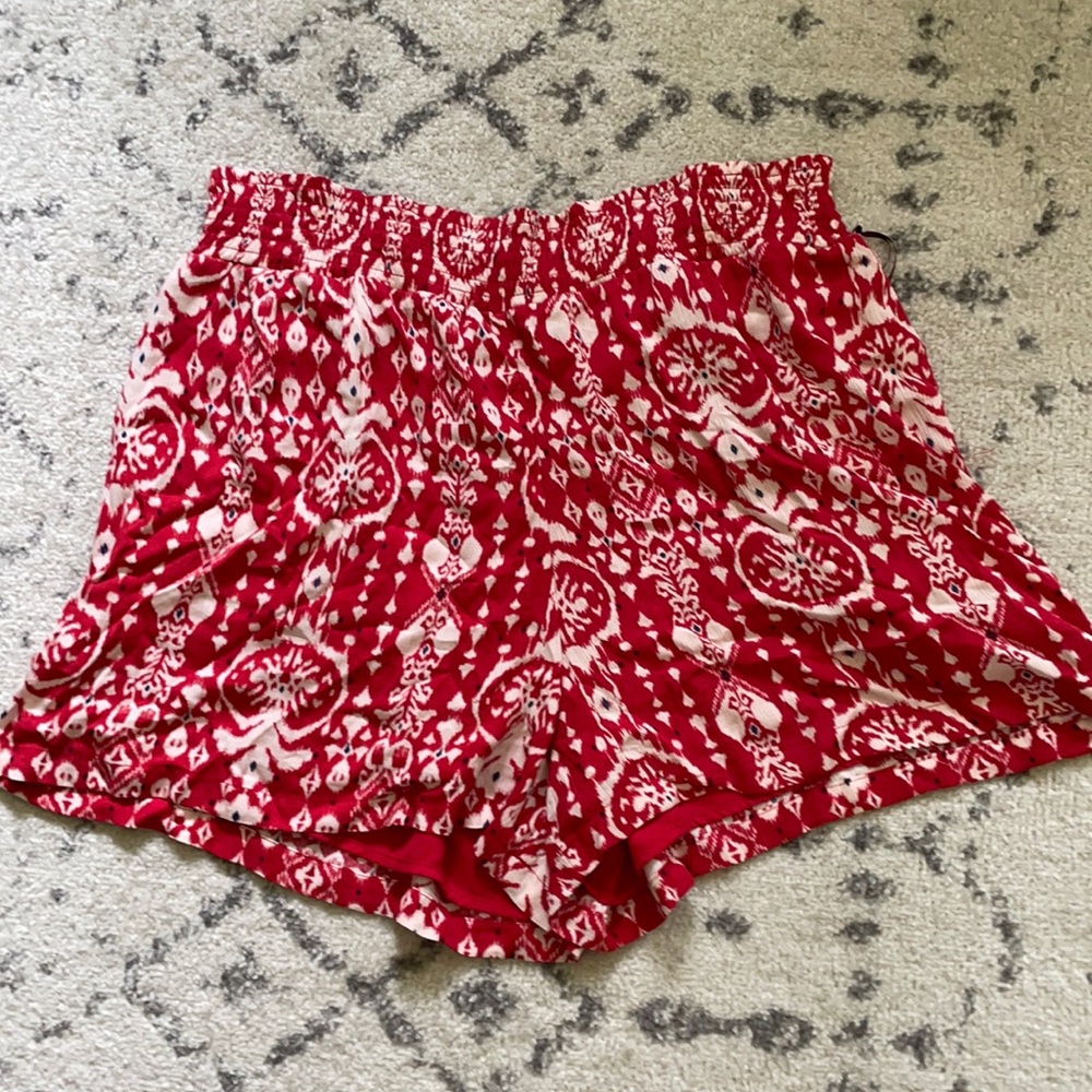 Women's Ikat Print Smocked Waist Shorts Knox Rose